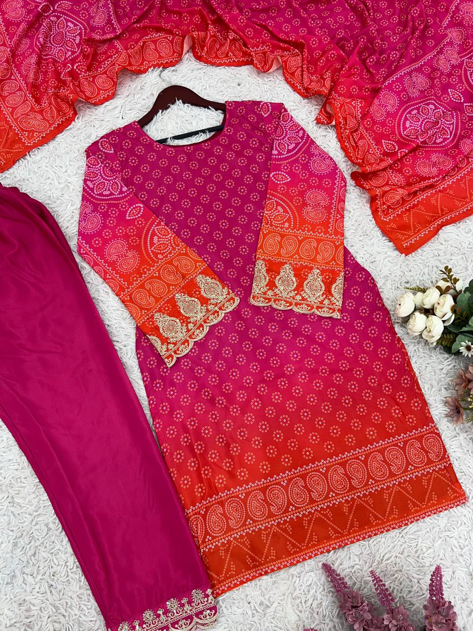 Grace in Every Thread – Premium Embroidered Silk suit set
