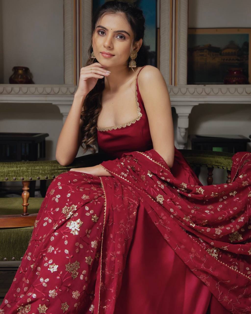 Stunning fully stitched 3-piece ethnic ensemble