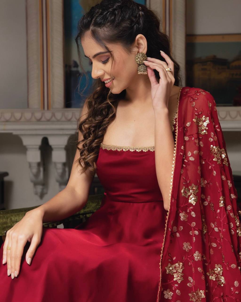Stunning fully stitched 3-piece ethnic ensemble