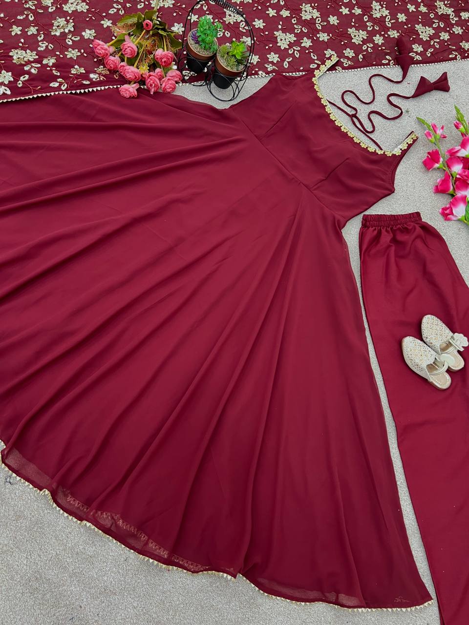 Stunning fully stitched 3-piece ethnic ensemble