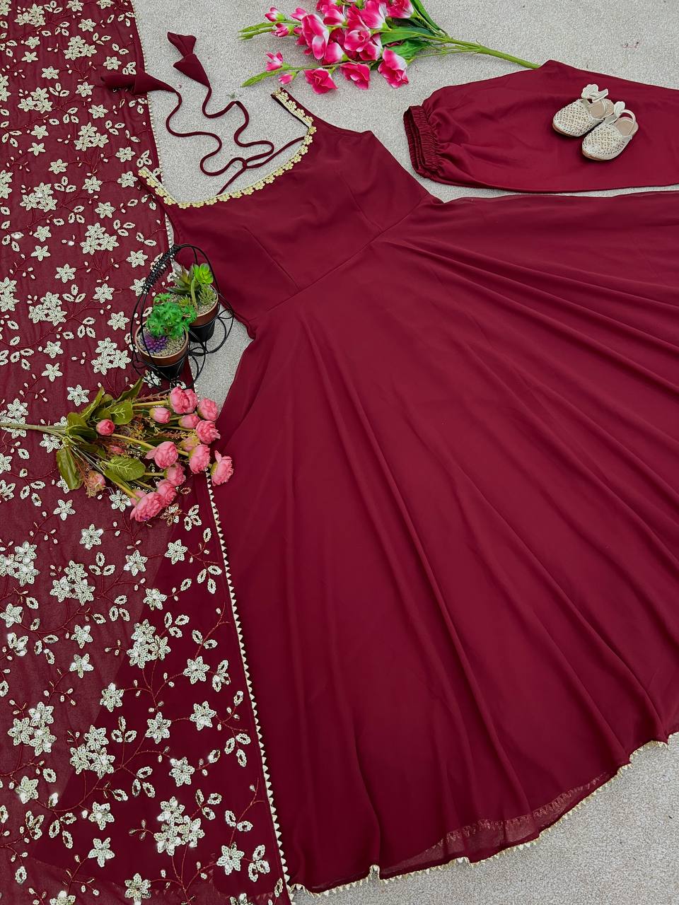 Stunning fully stitched 3-piece ethnic ensemble