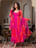 Pink Bandhni 3-Piece Anarkali Set