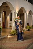 Soft Raw silk saree with traditional madhubani pallu