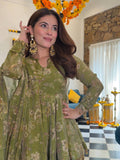 Green Floral  3-Piece Printed Ethnic Set