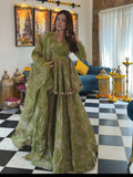 Green Floral  3-Piece Printed Ethnic Set