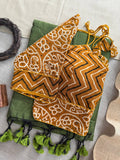 Khadi Cotton Ajrakh Saree with Designer Blouse