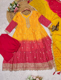 Red & Yellow bandhi tie-dye suit