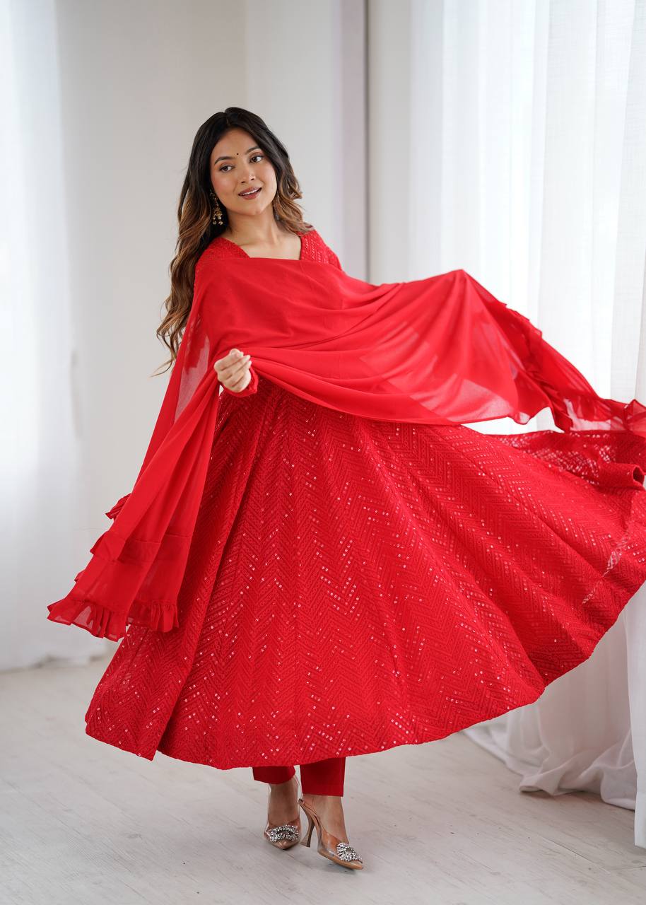 Premium embroidery Anarkali  Set