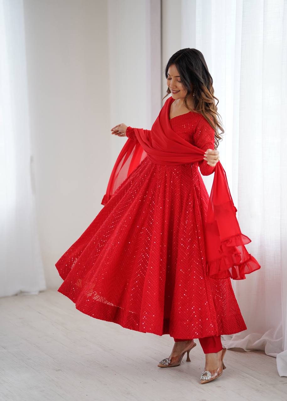 Premium embroidery Anarkali  Set