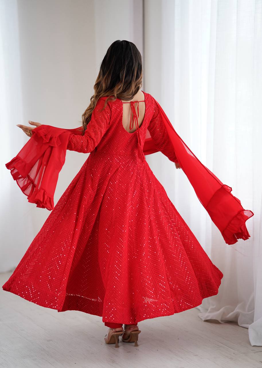 Premium embroidery Anarkali  Set