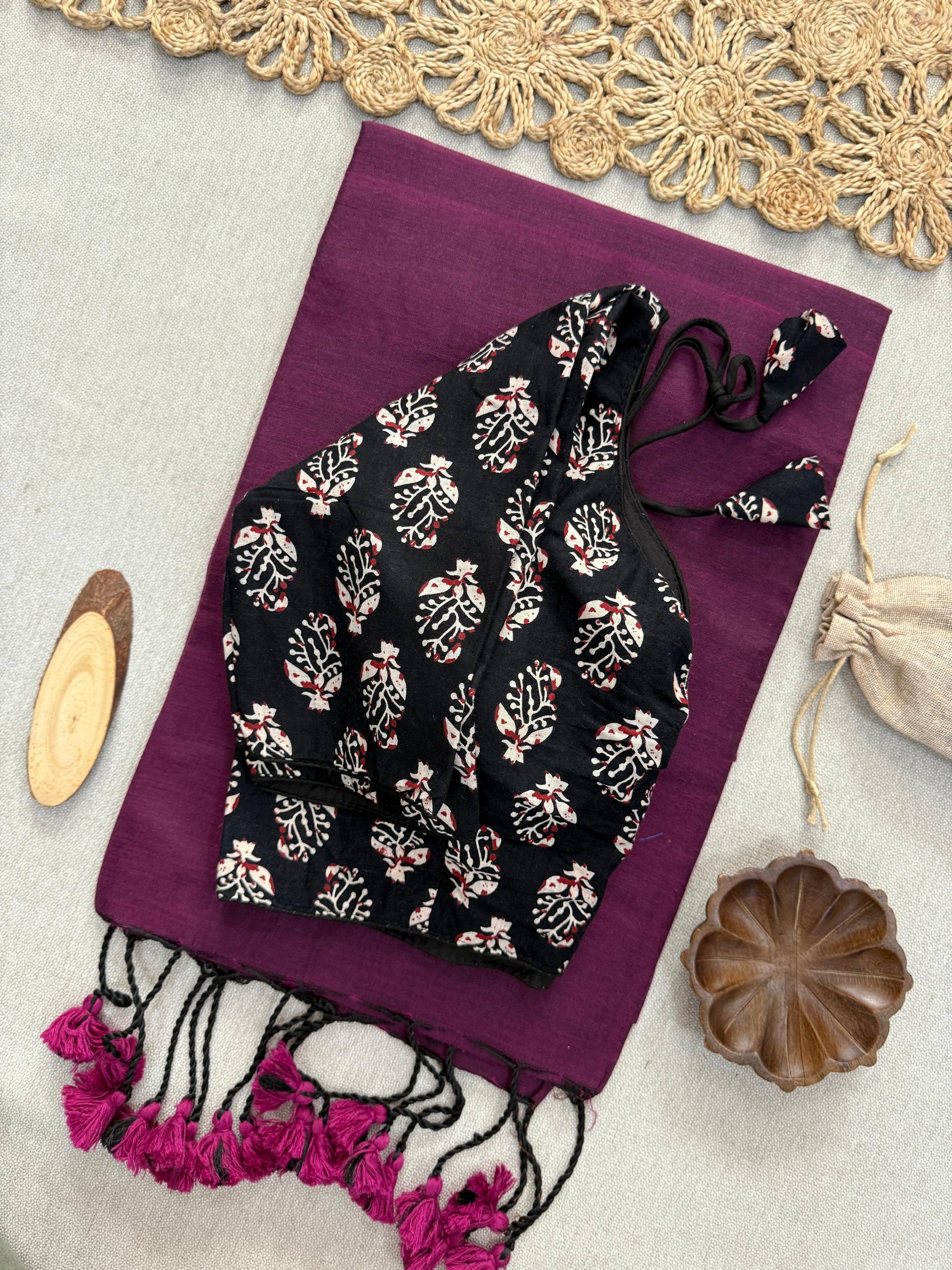 Elegant Khadi Cotton Saree with Heavy Embroidery Blouse