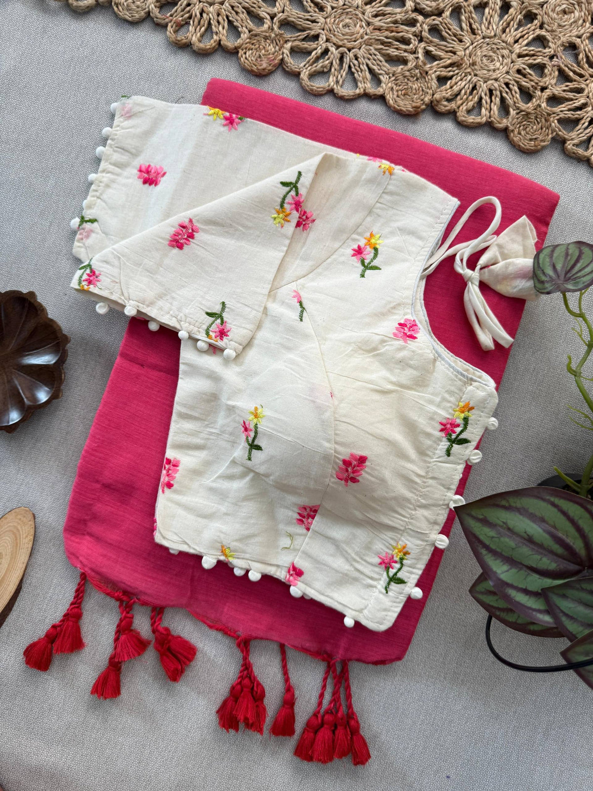 Timeless Khadi Elegance Saree with Blouse