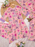 Grace Meets Comfort – Abstract Pink Floral Suit Set