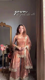 Brown Fendy Silk 3-Piece Set – Elegant  Festive Ready