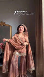 Brown Fendy Silk 3-Piece Set – Elegant  Festive Ready