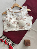 Heavy Khadi Elephant Printed Saree