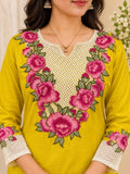 DIVA-165 – Yelloow Women's Embroidered Rayon Slub Co-Ord Set