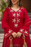 Chiffon Short Kurta with Sharara Palazzo &amp; Dupatta Set