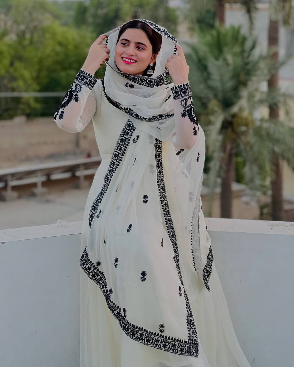 Designer Full Flair Gown with Dupatta, timeless elegance