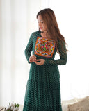 Royal Elegance –Green Laheriya Anarkali Gown