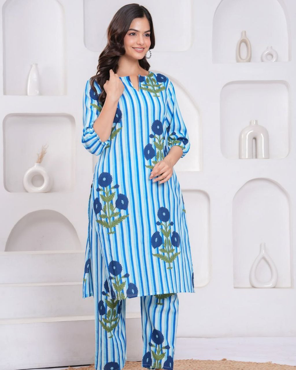 Premium Pure Cotton Co-Ord Kurti Pant Set