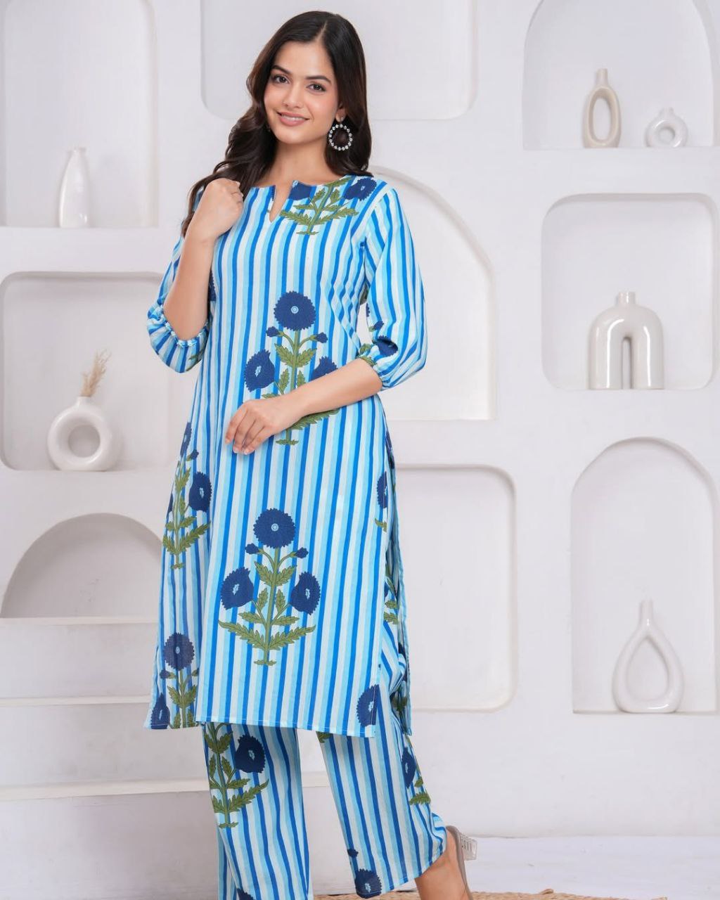 Premium Pure Cotton Co-Ord Kurti Pant Set