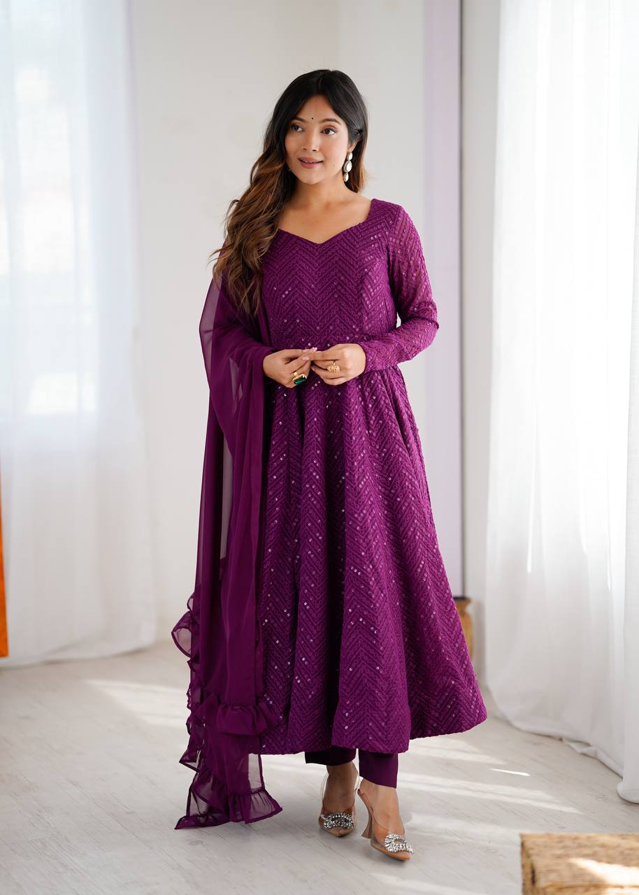 Premium embroidery Anarkali  Set