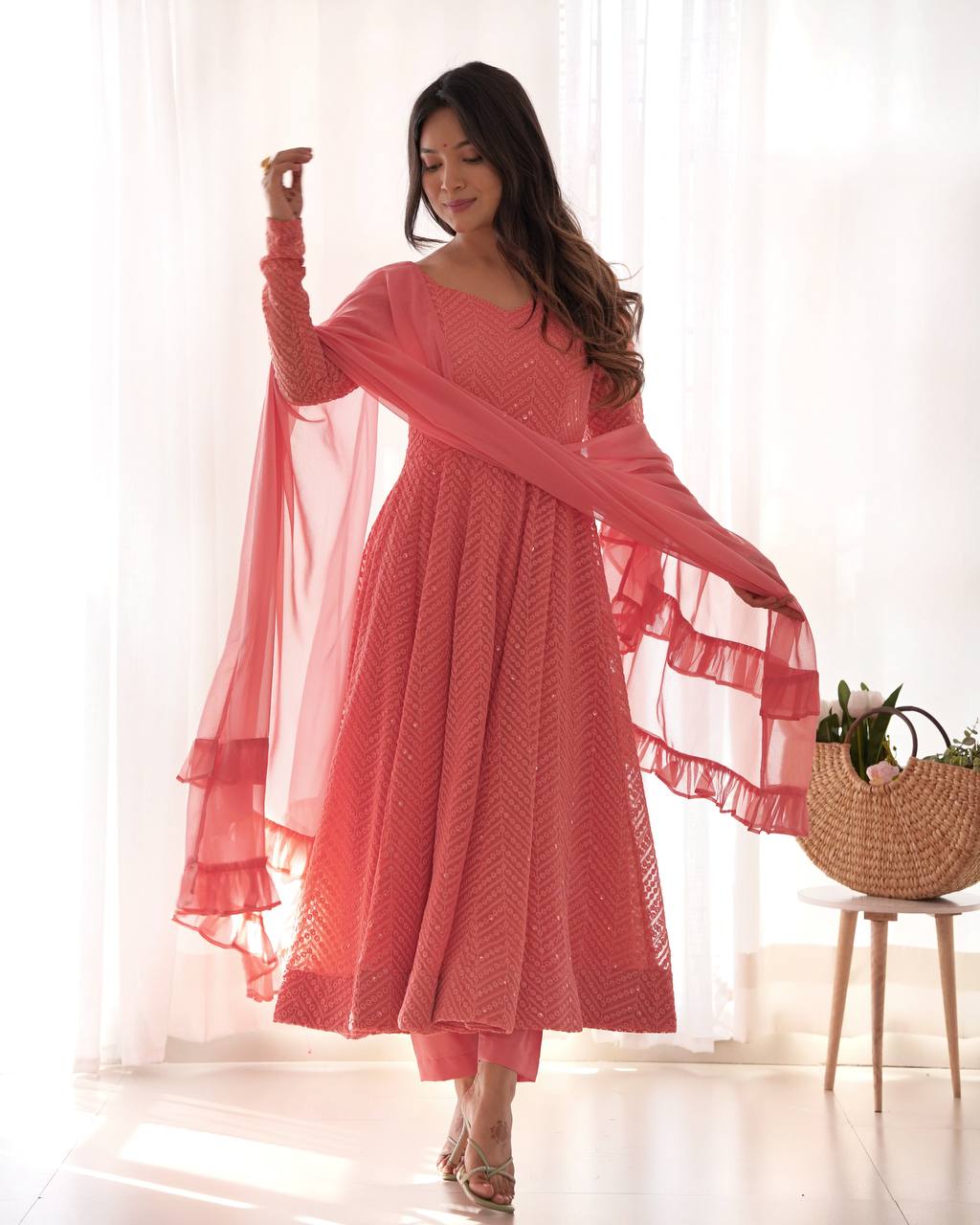 Premium embroidery Anarkali  Set