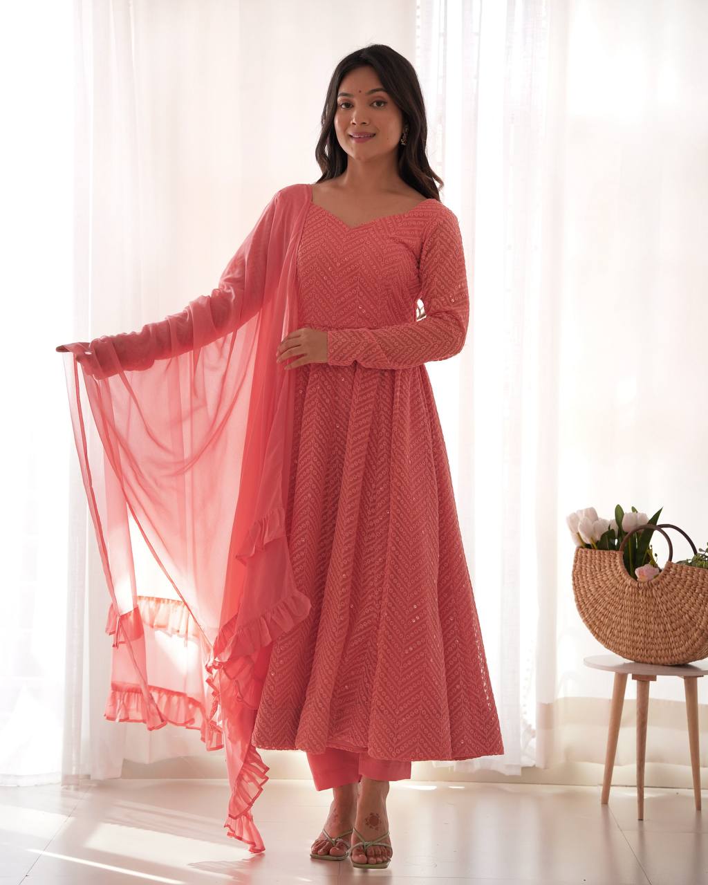 Premium embroidery Anarkali  Set