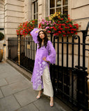 3- Purple Piece Printed Shrug Set