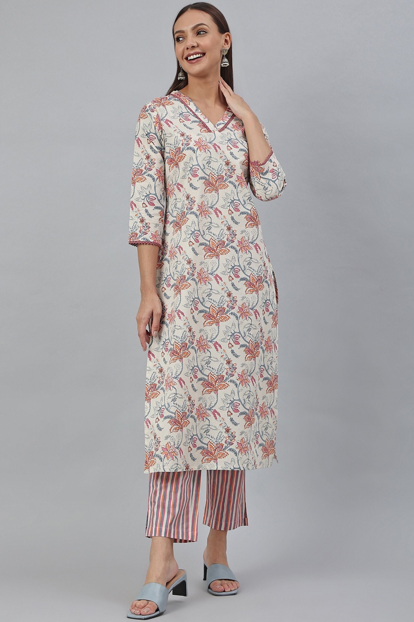 Buy Off White Kurti For Women