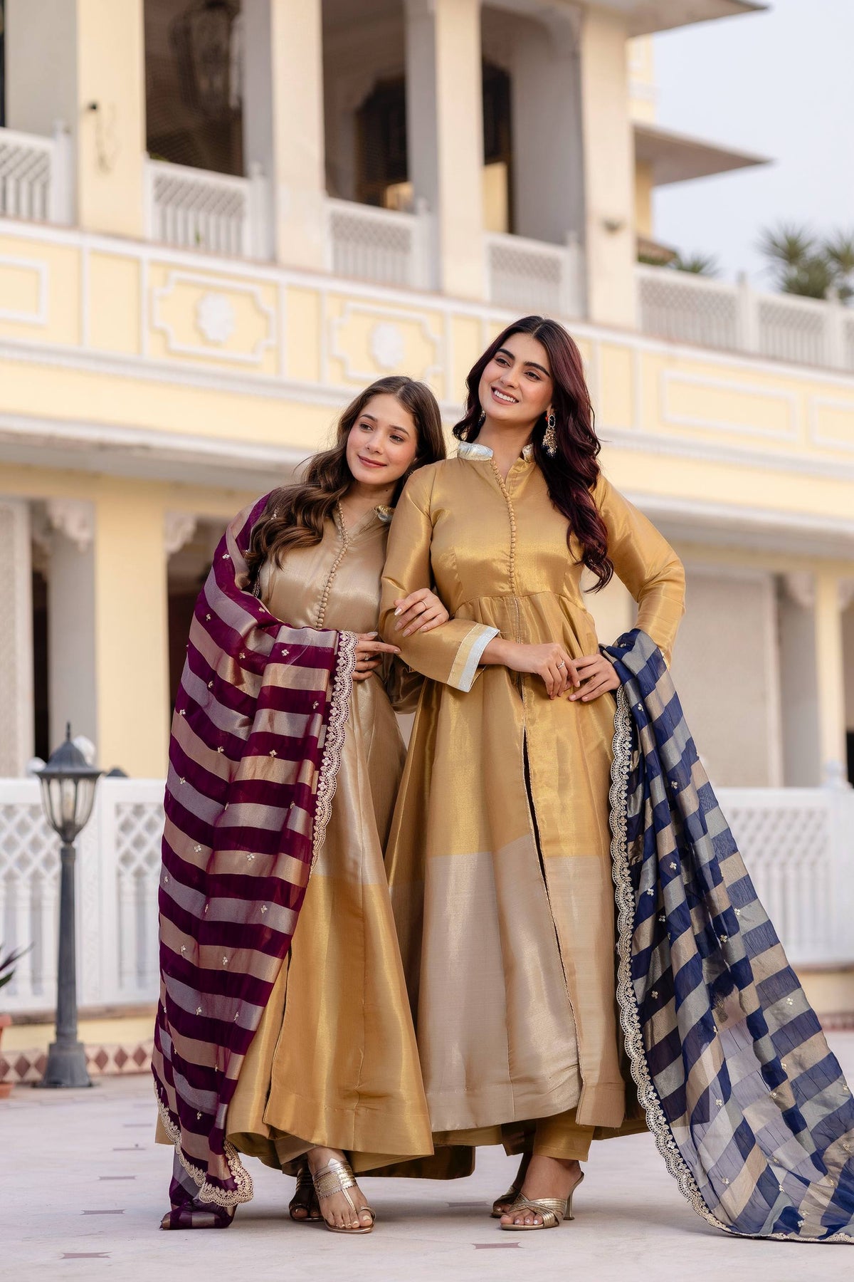 Elegant Banarasi Gown Set