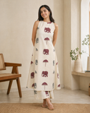 Stylish Cotton Flex Co-ord Set for Women | A-Line Kurta with Plazo – Summer Wear