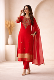 Embroidered Kurta Set with Dupatta