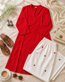 Pure Cotton Embroidered Co-Ord Set with Palazzo