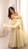 Cosmos Gold Embroidered Gown set with dupptta
