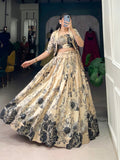 Ethereal Radiance: Mauve Tussar Silk Lehenga with Jacket ( koti )