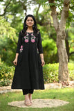 COTTON SIDE POCKET WITH EMBROIDERY  KURTA  SET