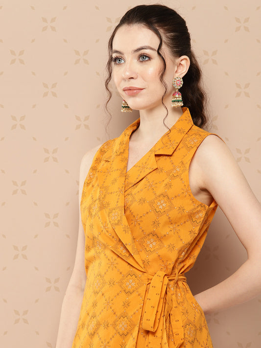 Women's Mustard Cotton Kurta 