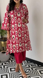 Daily Wear Printed ikkat Readymade Cord Set