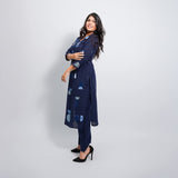 Blue Embroidered Co-ord Set – Effortless Elegance for the Modern Woman