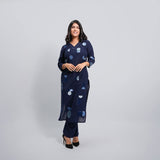 Blue Embroidered Co-ord Set – Effortless Elegance for the Modern Woman