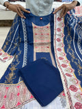 Blue & White gorgeous muslin suit set