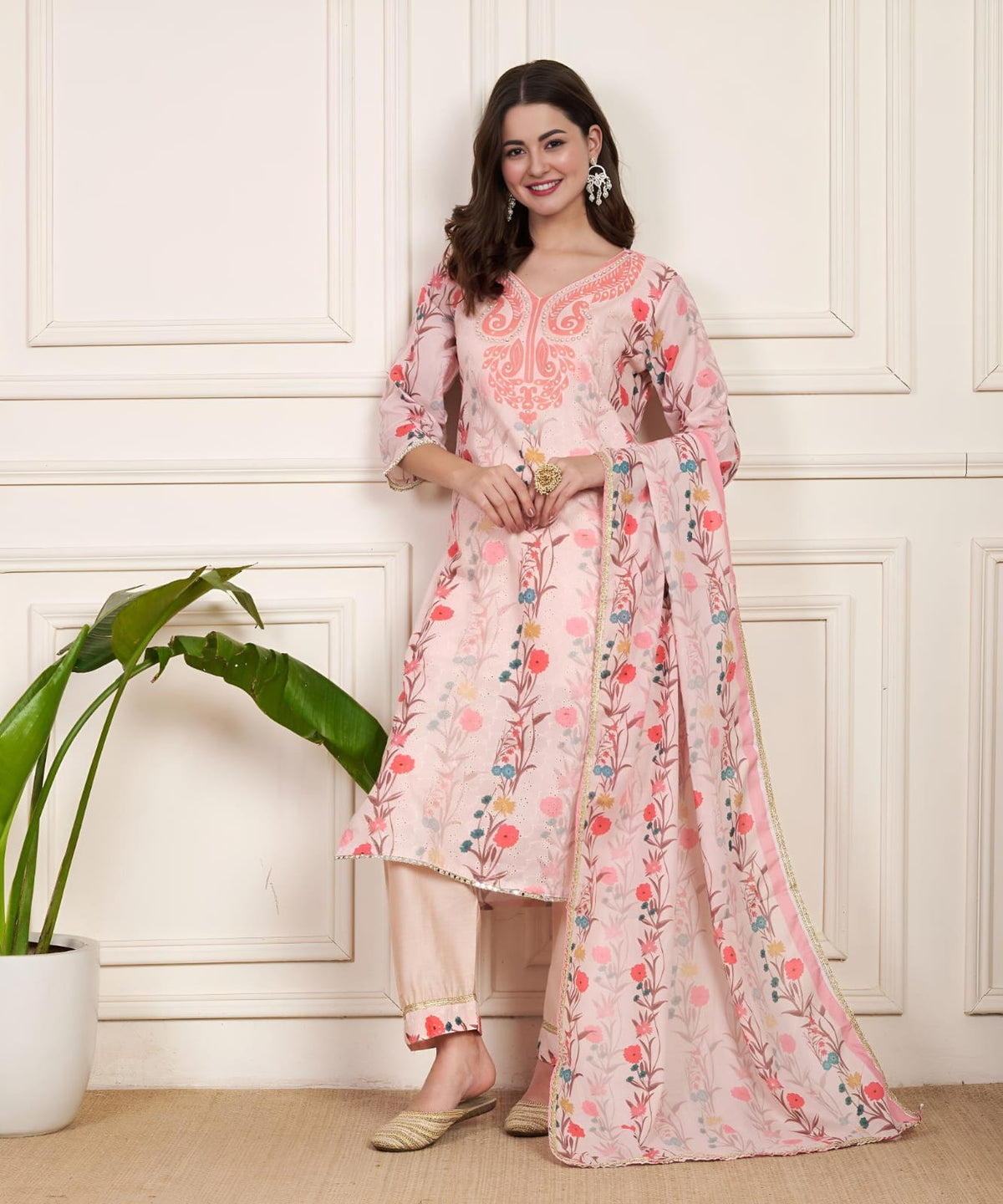 Timeless Grace: Handcrafted printed Suit Set