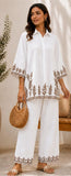 Embroidered Cotton 2 Piece Co-ord Set