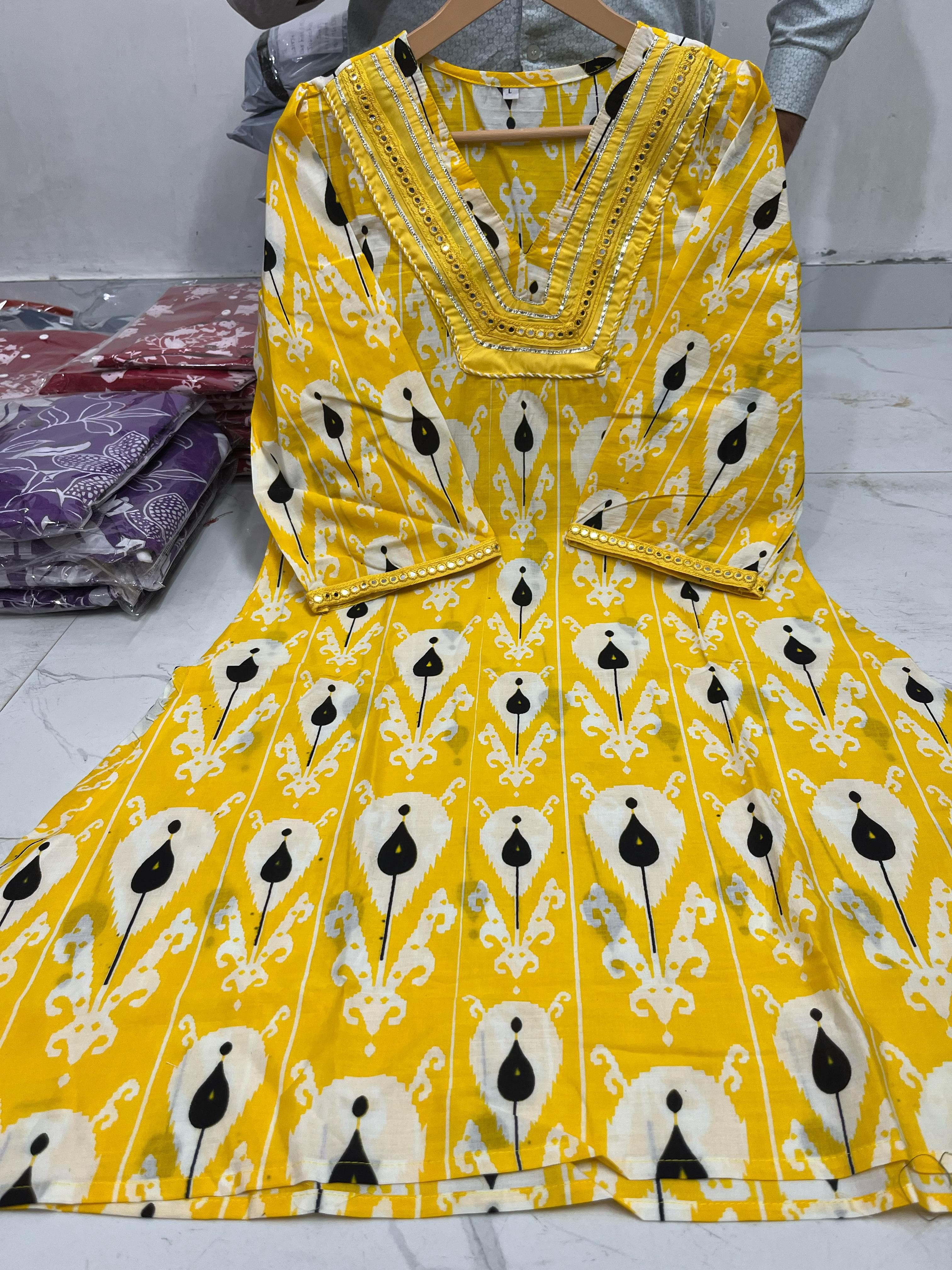 Daily Wear Printed ikkat Readymade Cord Set