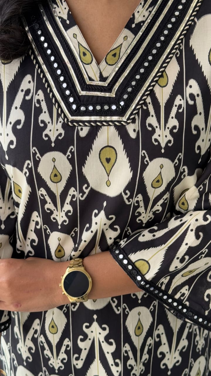 Daily Wear Printed ikkat Readymade Cord Set