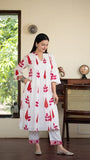 Elegance in Every Thread: Hand Block Printed Pink Pintuck Kurta Set