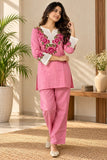 DIVA-165 – Women's Embroidered Rayon Slub Co-Ord Set