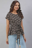 Black Cotton Printed Top - Style Like A Diva